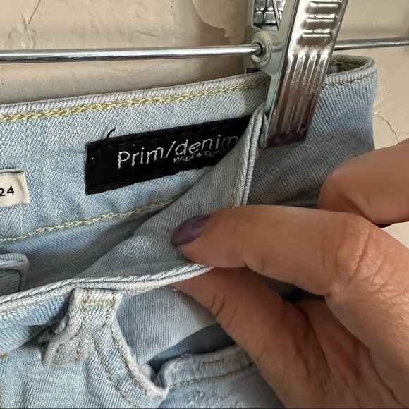 Noisy May Patchwork Distressed Cropped Capri Denim Jeans - Picture 7 of 9